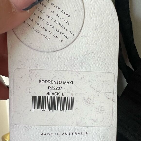 Rumer The Label x Revolve Black Sorrento Criss Cross Halter Maxi Dress Large - Picture 10 of 12